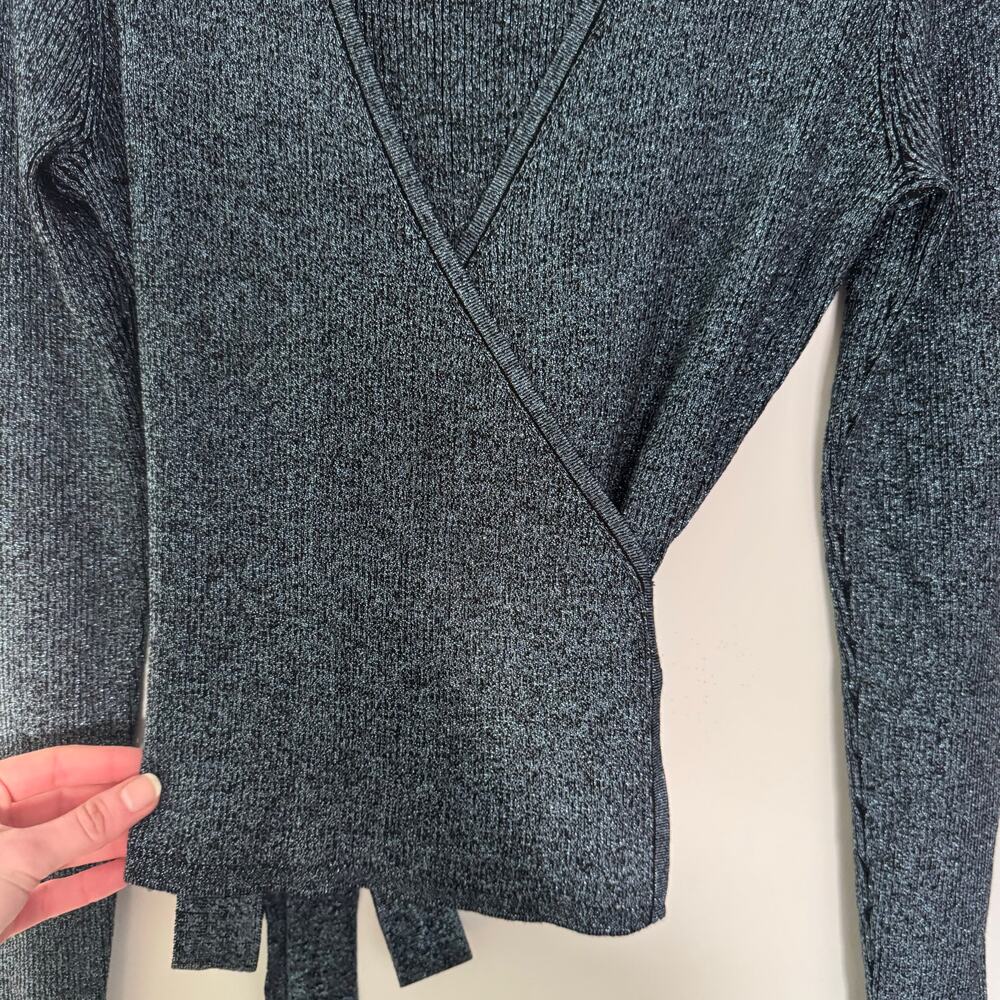 Diane Von Furstenberg Sparkly Knit Wrap Top - Picture 6 of 10
